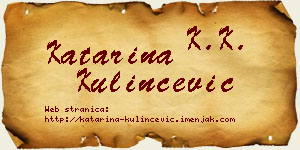 Katarina Kulinčević vizit kartica